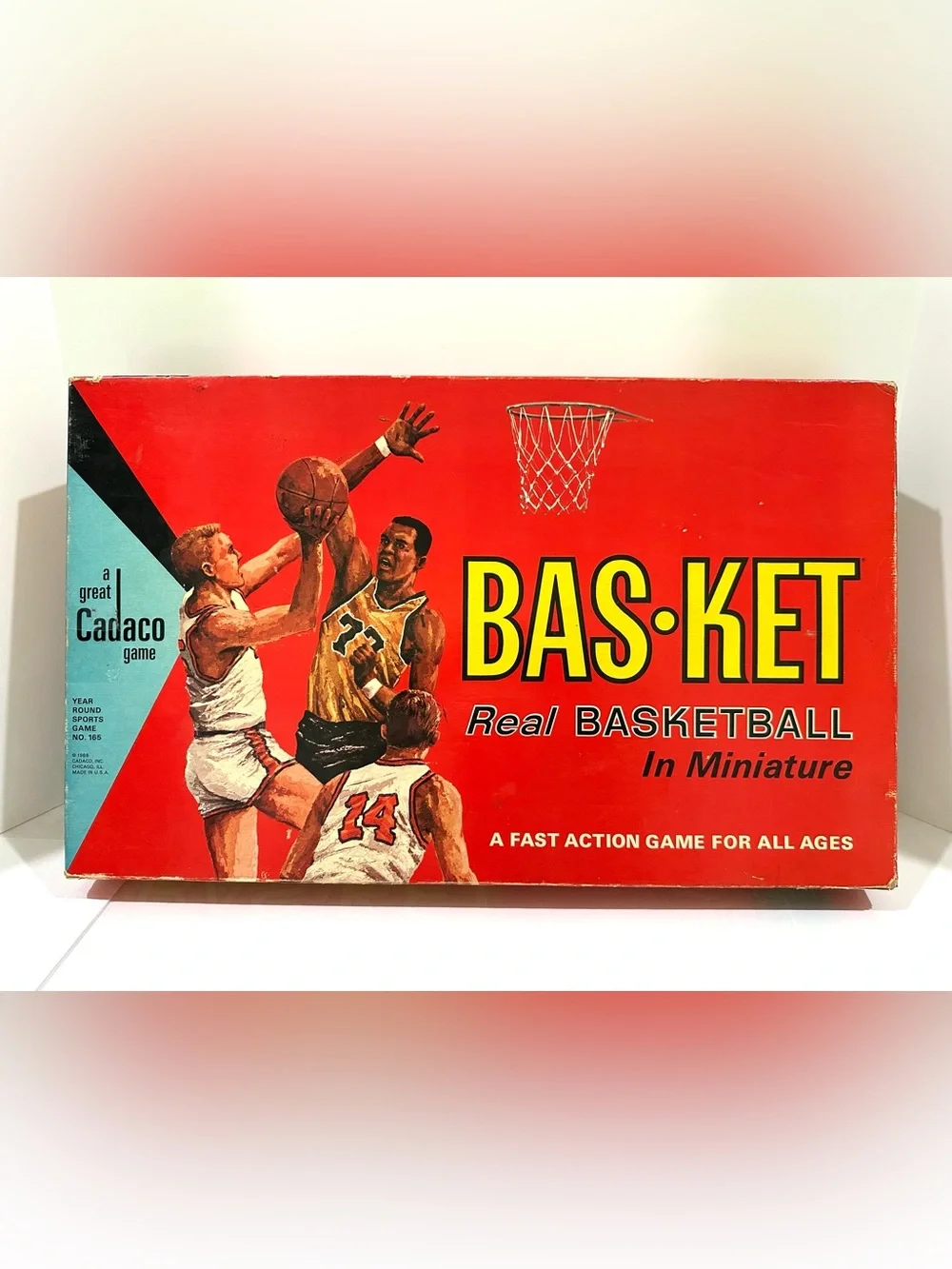 Vintage 1966 Cadaco Bas-Ket Real Basketball In Miniature Tabletop Game No 165